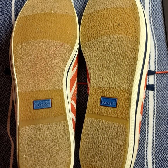 Kate Spade Keds Women's Canvas Shoes Size 8.5 Red White Striped - Picture 9 of 9